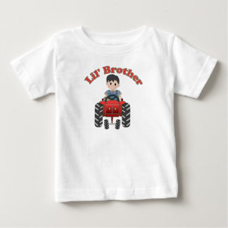 Camiseta Para Bebê Trator Vermelho Pequeno Irmão