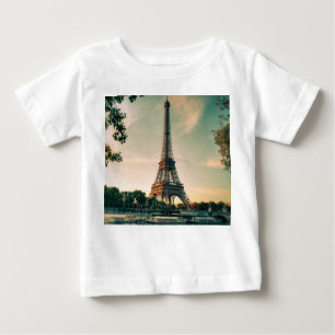 Camiseta Para Bebê Travesseiro decorativo da torre Eiffel