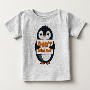 Camiseta Para Bebê Travesseiro Penguin Don't Miss Out