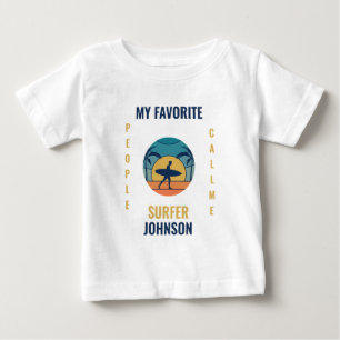 Camiseta Para Bebê Trecho de texto de surfe na praia, bacana, modelo 