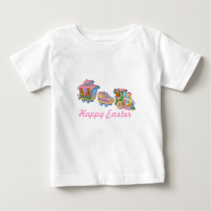 Camiseta Para Bebê Trem da páscoa, felz pascoa