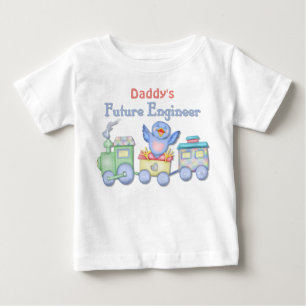 Camiseta Para Bebê Trem de Brinquedo Bluebird Futuro Bebê do Engenhei