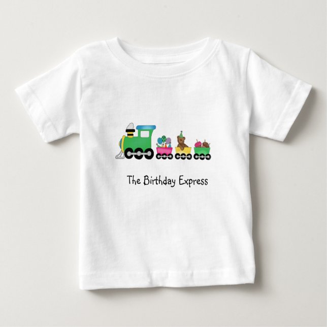 Camiseta Para Bebê Trem do aniversário (Frente)