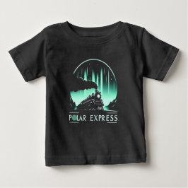 Camiseta Para Bebê Trem Polar Express preto