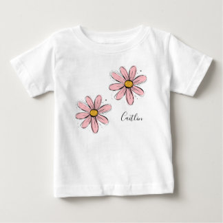 Camiseta Para Bebê Trending Daisy Blush Tinky