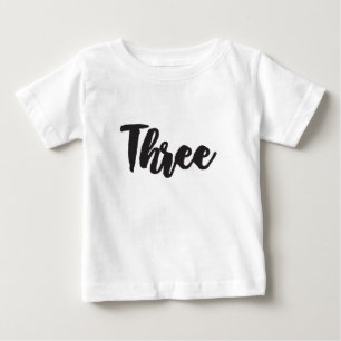 Camiseta Para Bebê Três anos e aniversário de 3 anos