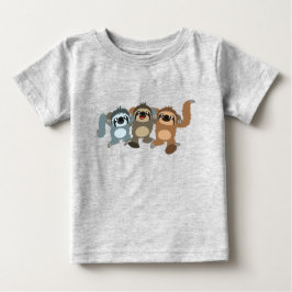 Camiseta Para Bebê Três Bons Cartoons Sloths Baby T Shirt
