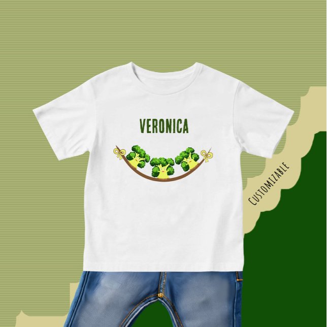 Camiseta Para Bebê Três brócolis (Criador carregado)