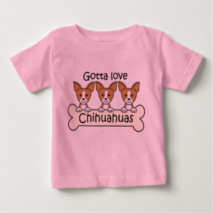 Camiseta Para Bebê Três chihuahuas
