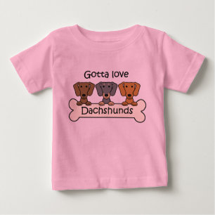 Camiseta Para Bebê Três Dachshunds