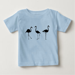 Camiseta Para Bebê Três flamingos