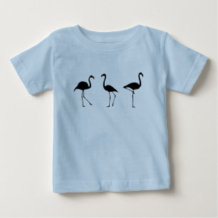 Camiseta Para Bebê Três flamingos