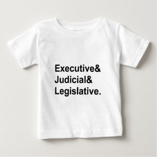 Camiseta Para Bebê Três Poderes do Governo Executivo Legislativo