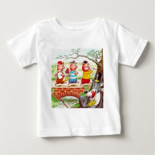 Camiseta Para Bebê Três porcos pequenos