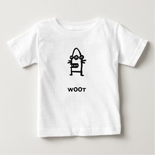 Camiseta Para Bebê Três preto do bot w00t do olho