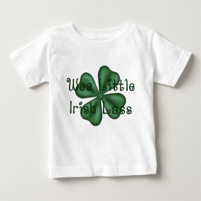 Camiseta Para Bebê Trevo irlandês pequeno pequenino da rapariga do (Frente)