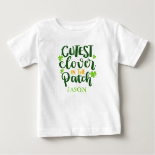 Camiseta Para Bebê Trevo Mais Fofo do Canto St Paddy Citação Divertid