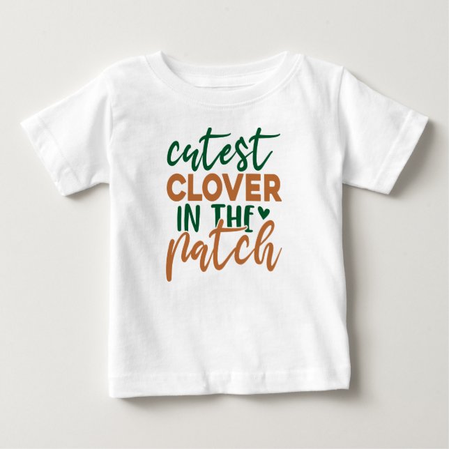 Camiseta Para Bebê Trevo Mais Fofo do Patch St Patrick's-60863 (Frente)