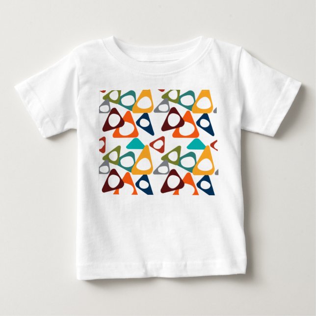Camiseta Para Bebê Triângulos Arredondados (Frente)