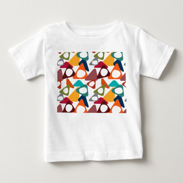 Camiseta Para Bebê Triângulos Arredondados (Frente)