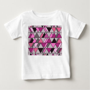 Camiseta Para Bebê Triângulos de Camo Rosa
