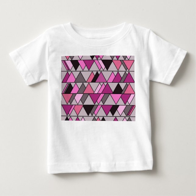 Camiseta Para Bebê Triângulos de Camo Rosa (Frente)