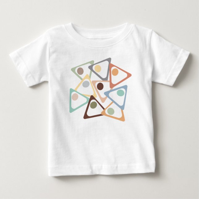 Camiseta Para Bebê Triângulos de Pastel (Frente)