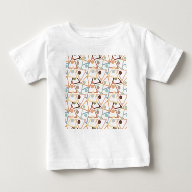 Camiseta Para Bebê Triângulos Pequenos de Pastel (Frente)