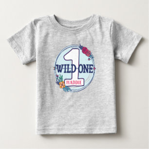 Camiseta Para Bebê Tribal Wild One Personalizou Primeiro Aniversário