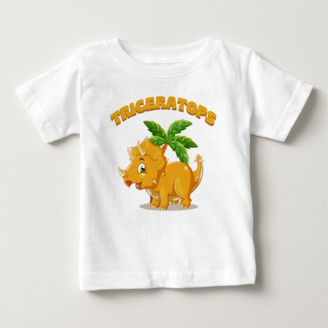 Camiseta Para Bebê Tricerátops (Frente)
