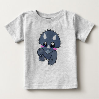 Camiseta Para Bebê Tricerátops cúbicos