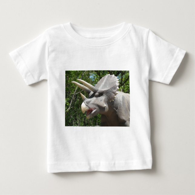 Camiseta Para Bebê Triceratops dinossauro (Frente)