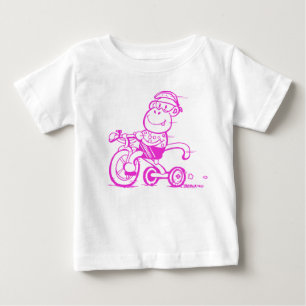 Camiseta Para Bebê Triciclo de macaco de pedestal