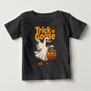 Camiseta Para Bebê Trick or Ganso Halloween Ganso