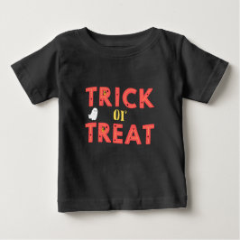 Camiseta Para Bebê Trick Or Treat Bebê Preto