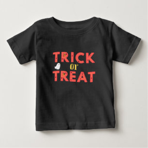 Camiseta Para Bebê Trick Or Treat Bebê Preto