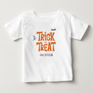 Camiseta Para Bebê Trick or Treat Festa de Aniversário de Halloween