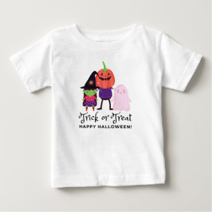 Camiseta Para Bebê Trick or treat halloween 