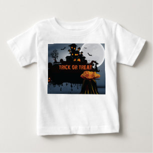 Camiseta Para Bebê Trick ou trata o castelo
