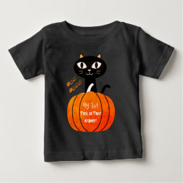 Camiseta Para Bebê Trick ou Treine Black Cat Pumpkin My 1rua Hallowee