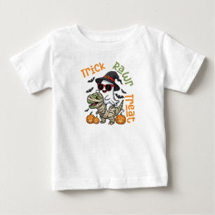 Camiseta Para Bebê Trick Rawr Treat Dinosaur Crianças