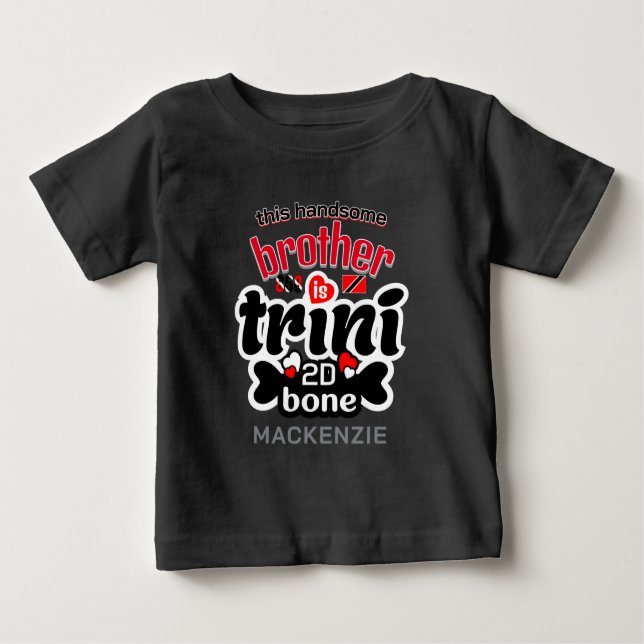 Camiseta Para Bebê Trini 2 de bone Brother (Frente)