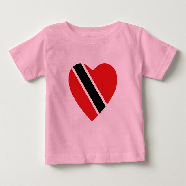 Camiseta Para Bebê Trinidad e Tobago Flag Heart-Shirt (Frente)