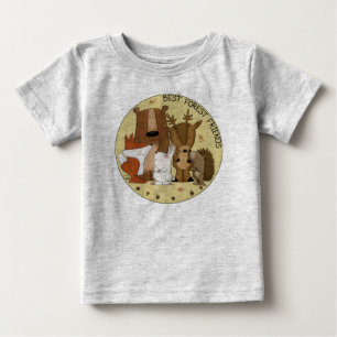 Camiseta Para Bebê Tripulação Woodland — Melhores Amigos Florestais/I