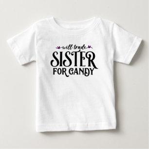 Camiseta Para Bebê Trocará irmã por doces