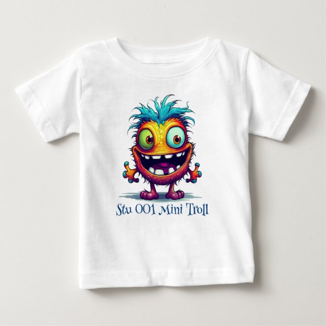 Camiseta Para Bebê Troll Stu 001 Mini Personalizado (Frente)