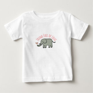 Camiseta Para Bebê Tromba Cheia de Amor Elefante Fofo Rabisco