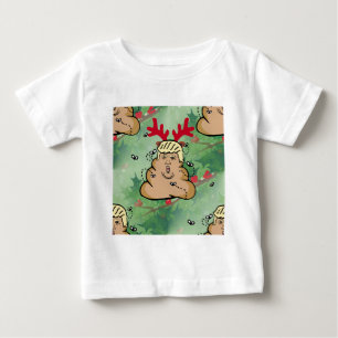 Camiseta Para Bebê tromba de cocô de rena