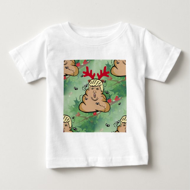 Camiseta Para Bebê tromba de cocô de rena (Frente)