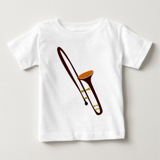 Camiseta Para Bebê Trombona de Anos 50 Retro (Frente)